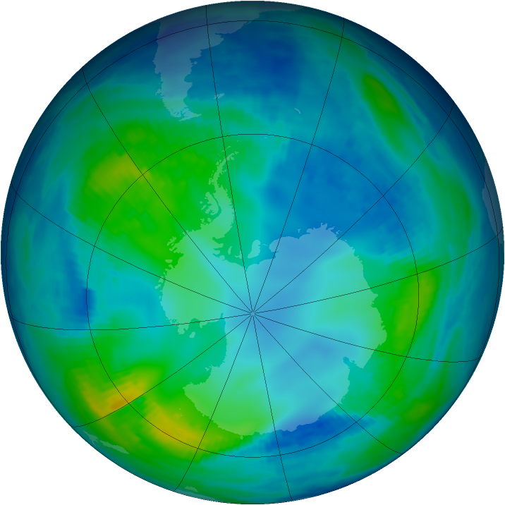 Antarctic ozone map for 14 May 1997